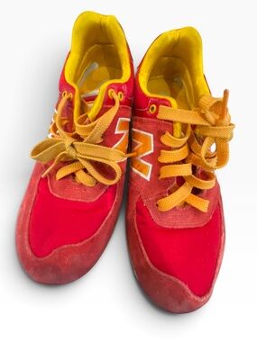 Size 5 New Balance Kids Red & Yellow Athletic Sneakers